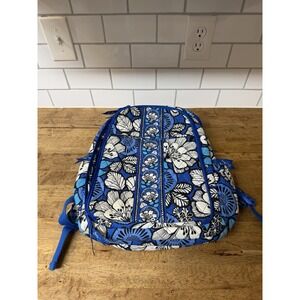 Vera Bradley Backpack Large Soft Sky Paisley Quilted Blue